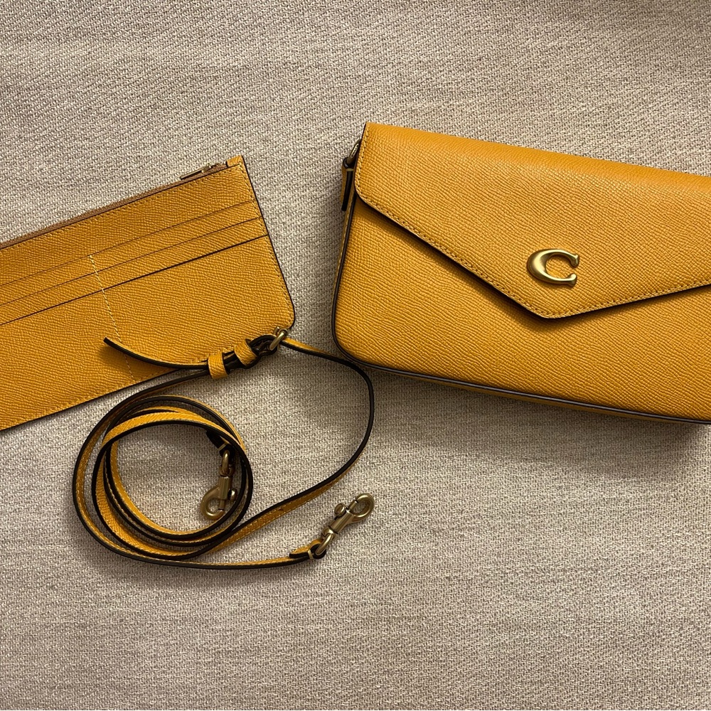 Coach Yellow Crossbody Bag Smooth Leather
